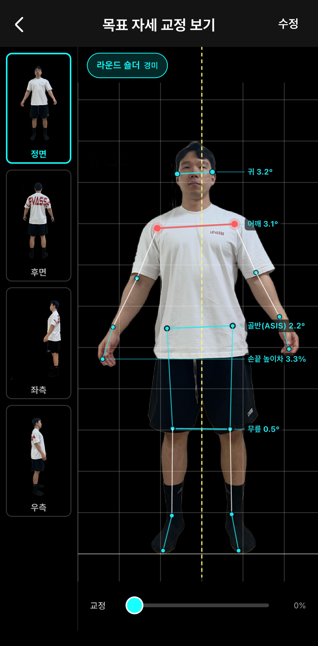 정면 자세 스캔